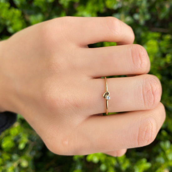 Mini Heart Ring with Diamond