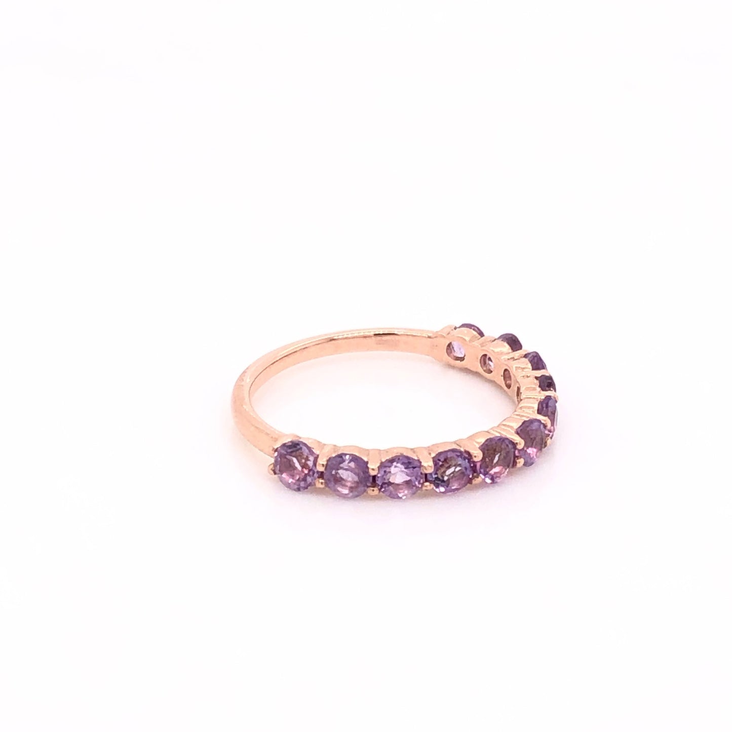 IMMEDIATE DELIVERY / Half Churumbela Amethyst Ring / 14k Rose Gold / Size 7