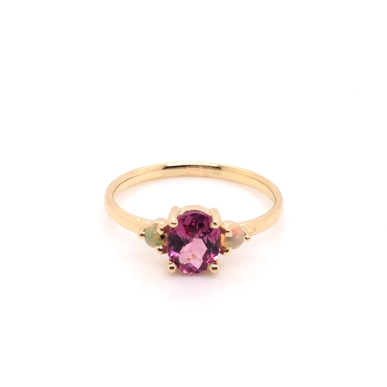 Malaya Garnet Ring with Opals (single piece)