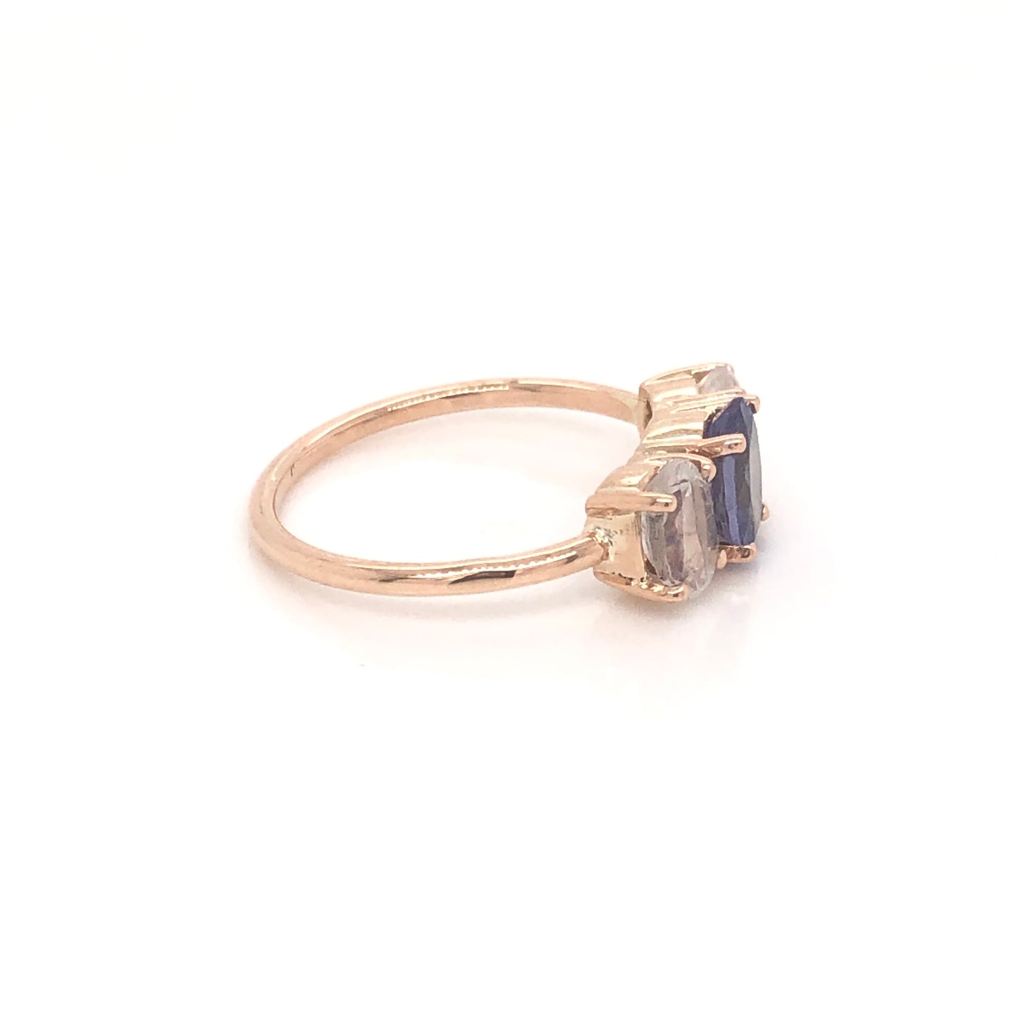 Load image into Gallery viewer, Tanzanite Ring with Oval Moonstone
