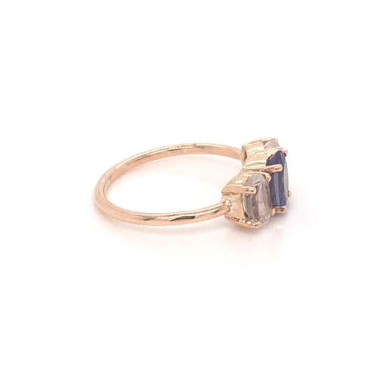 Tanzanite Ring with Oval Moonstone
