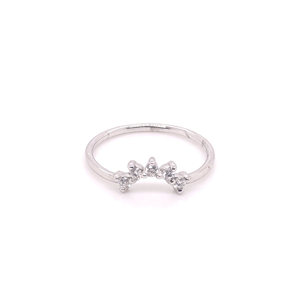 IMMEDIATE DELIVERY / Marian Crown Ring / 14k White Gold / Size 5.5