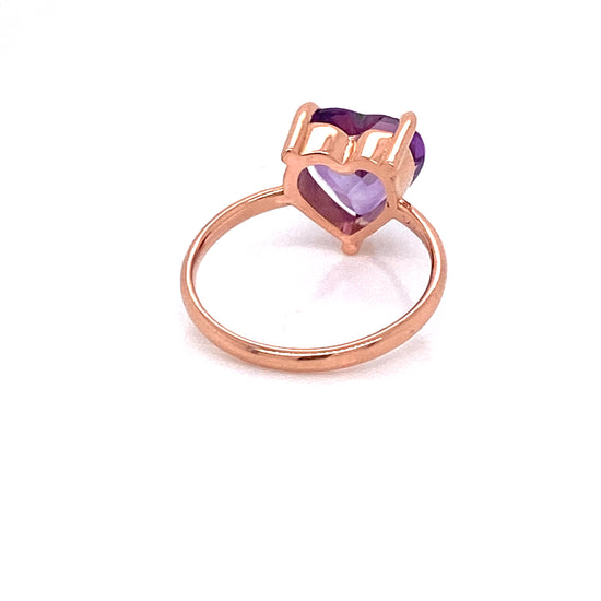 Load image into Gallery viewer, Heart-shaped Amethyst Ring

