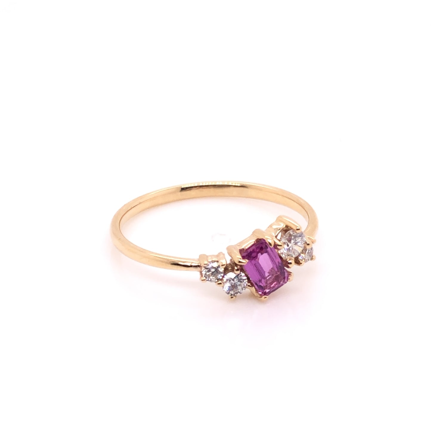SINGLE PIECE - Purple Sapphire and Diamonds Cluster Ring