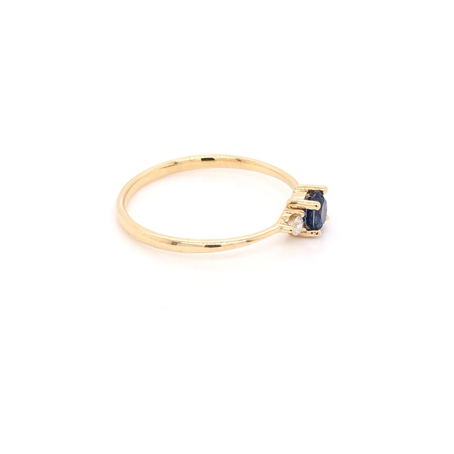 Sapphire Ring with Side Diamonds