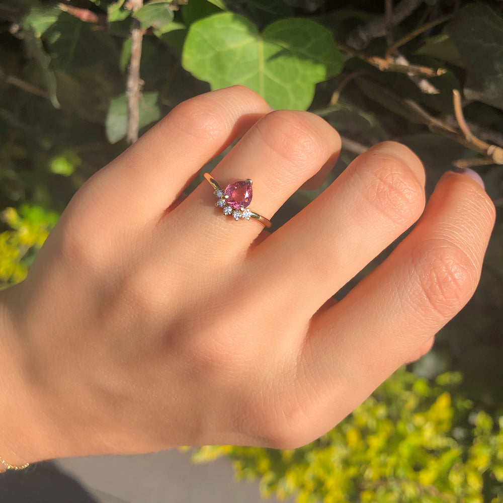 
                      
                        Pink Tourmaline Ring with Diamond Crown
                      
                    