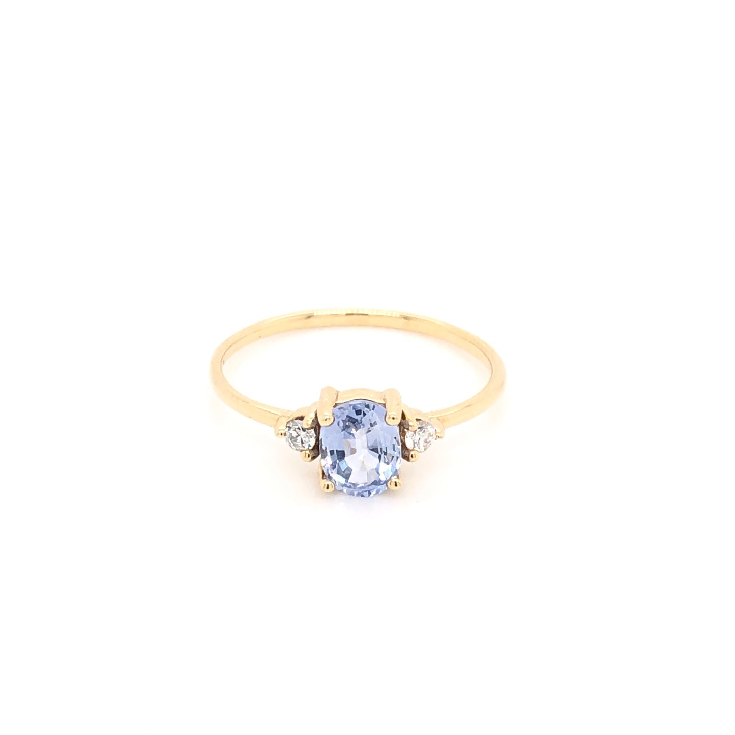 “Baby Blue” Sapphire Ring with Diamonds