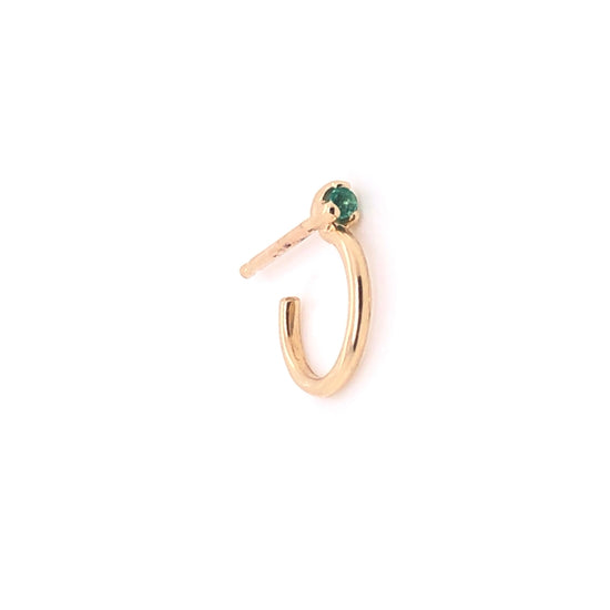 Natalia Gold Hoop Earrings with Stone (One Piece)
