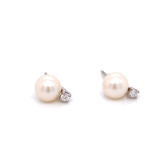 Regina Pearl and Diamond Earrings
