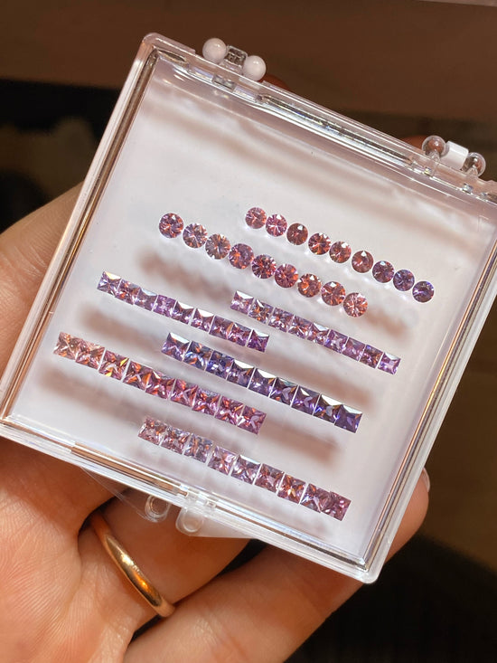 Option 7 / Half advance payment Churumbela princess cut purple-pink sapphires