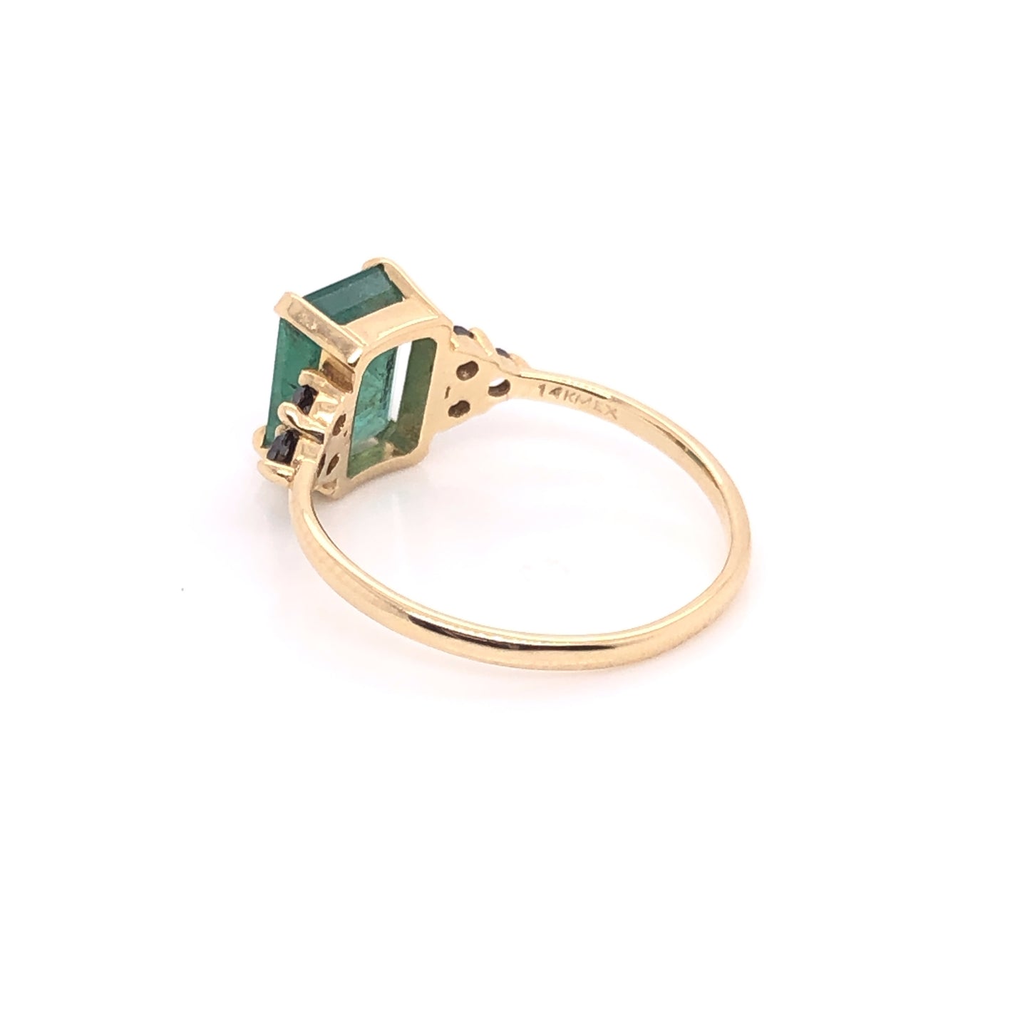 Emerald Ring with Black Diamonds (single piece)