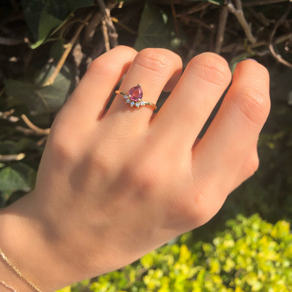 
                      
                        Pink Tourmaline Ring with Diamond Crown
                      
                    