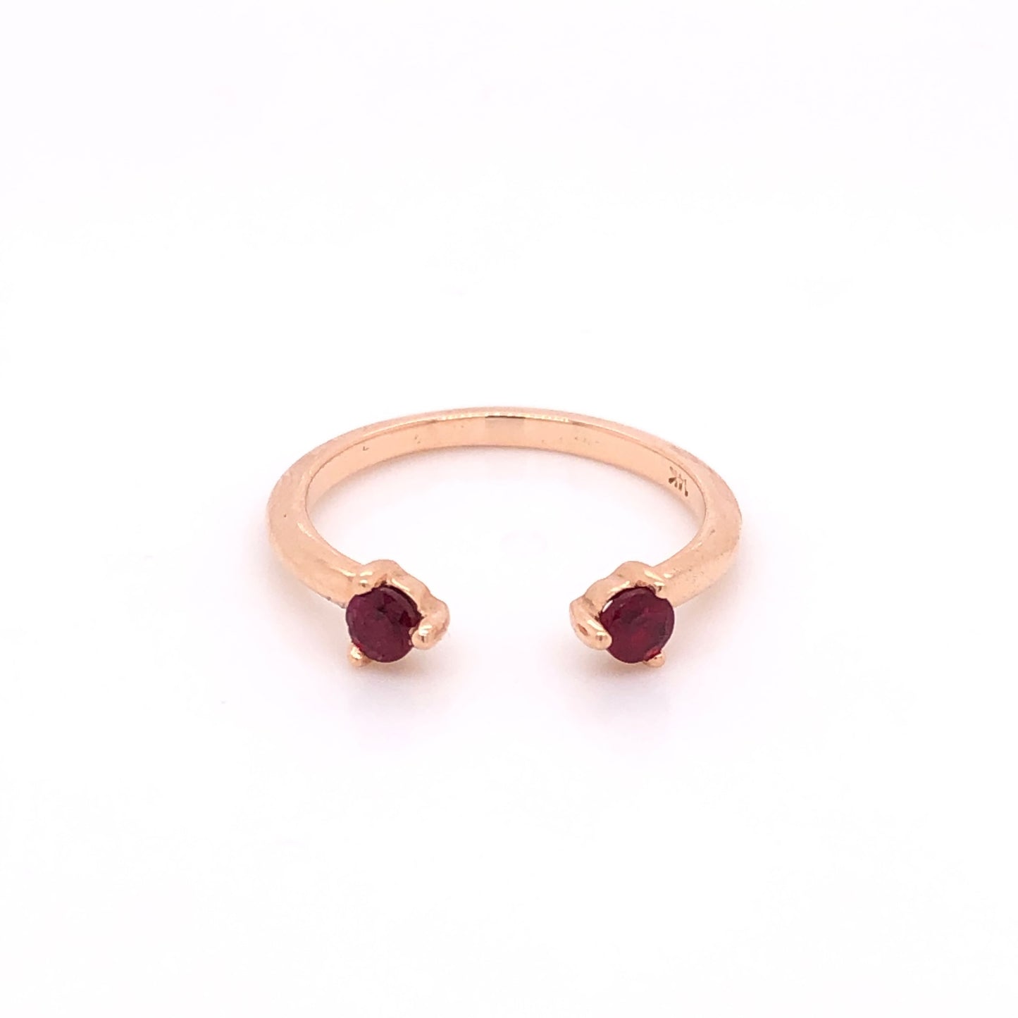 ENTREGA INMEDIATA / Anillo Eva con Rubi / Oro Rosa 14k / Talla 6.5