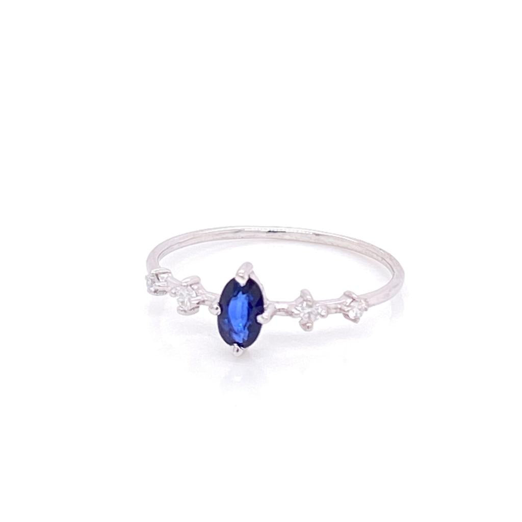 Anillo Aurora de Zafiro Azul