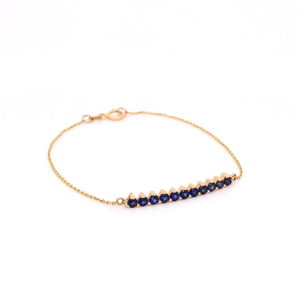 ENTREGA INMEDIATA / Pulsera Ali con Zafiros / Oro Amarillo 14k