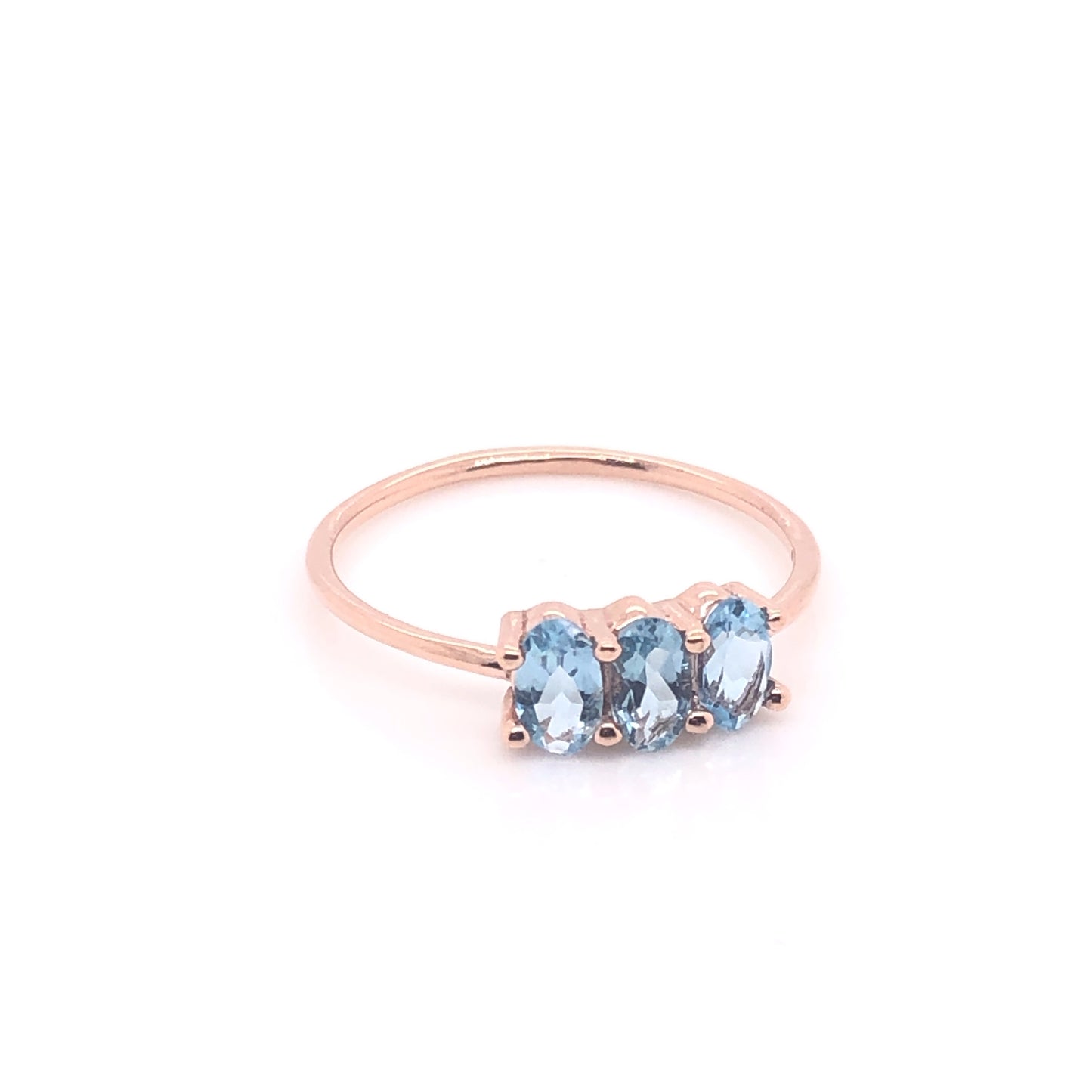 Soluna Ring with Intense Blue Aquamarine