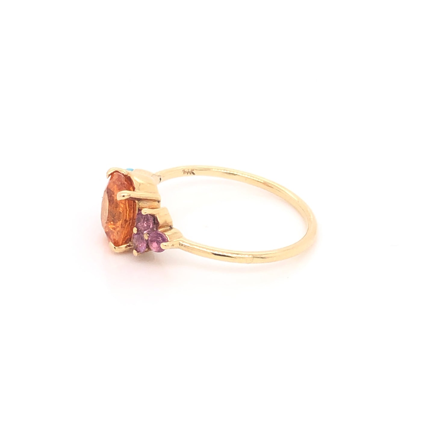 Load image into Gallery viewer, Mandarin Garnet Ring with Tourmalines and Turquoise
