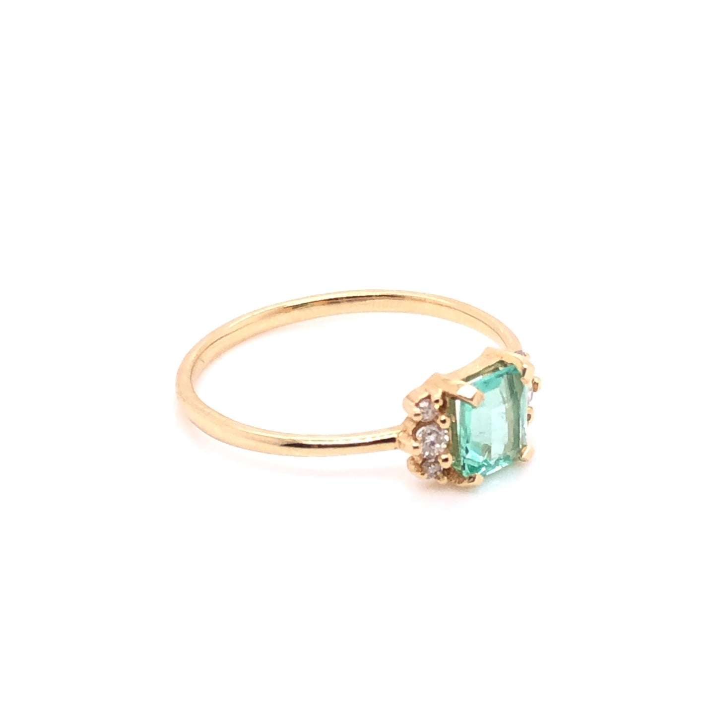 Emerald Ring with Diamonds (single piece)