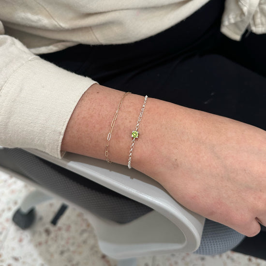 Silver Bracelet with Peridot to help Turkey and Syria