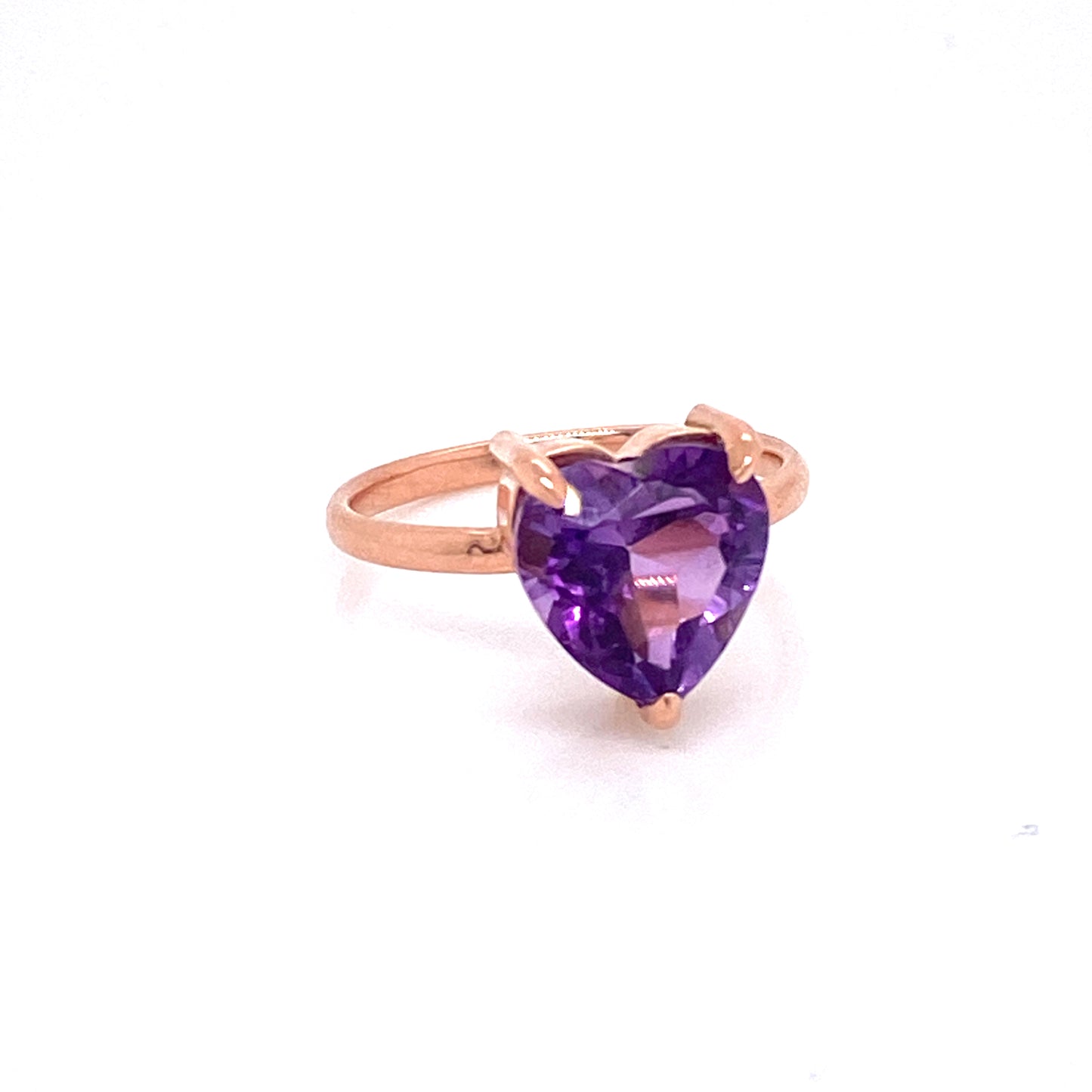 Anillo de Amatista en forma Corazón