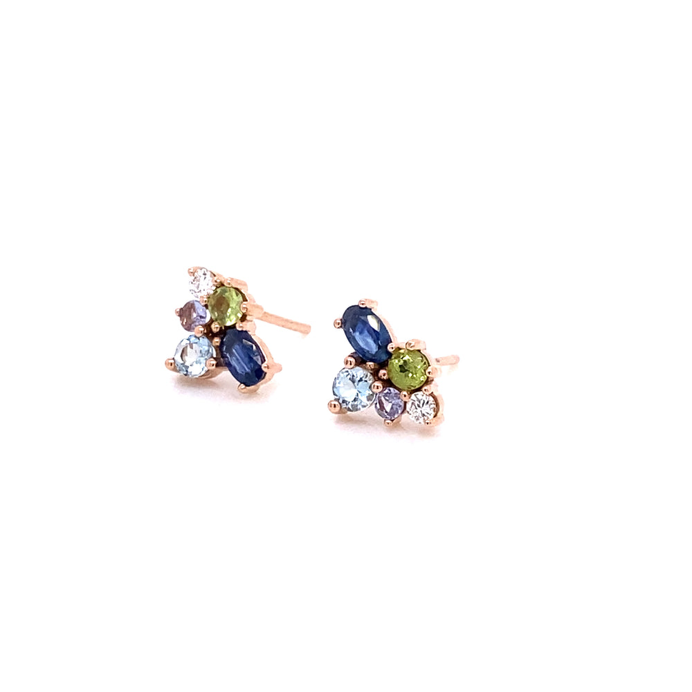 
                      
                        PIEZA UNICA / Aretes de zafiro, afuamarina, peridoto, tanzanita y diamante / ENTREGA INMEDIATA
                      
                    