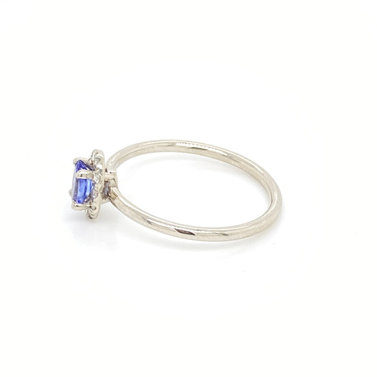 Tanzanite Ring with Diamond Halo