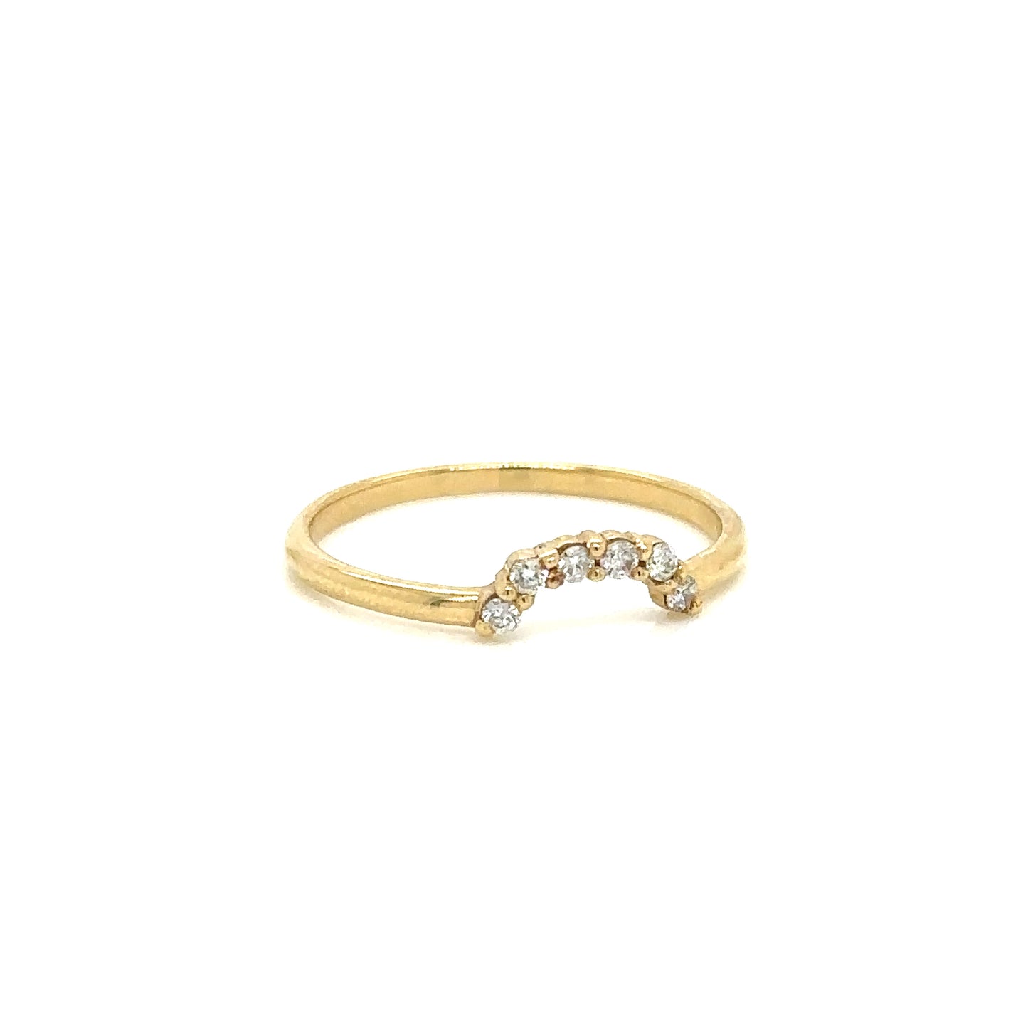ENTREGA INMEDIATA / Corona Cuadrada con Diamantes Blancos / Oro Amarillo 14k / Talla 6