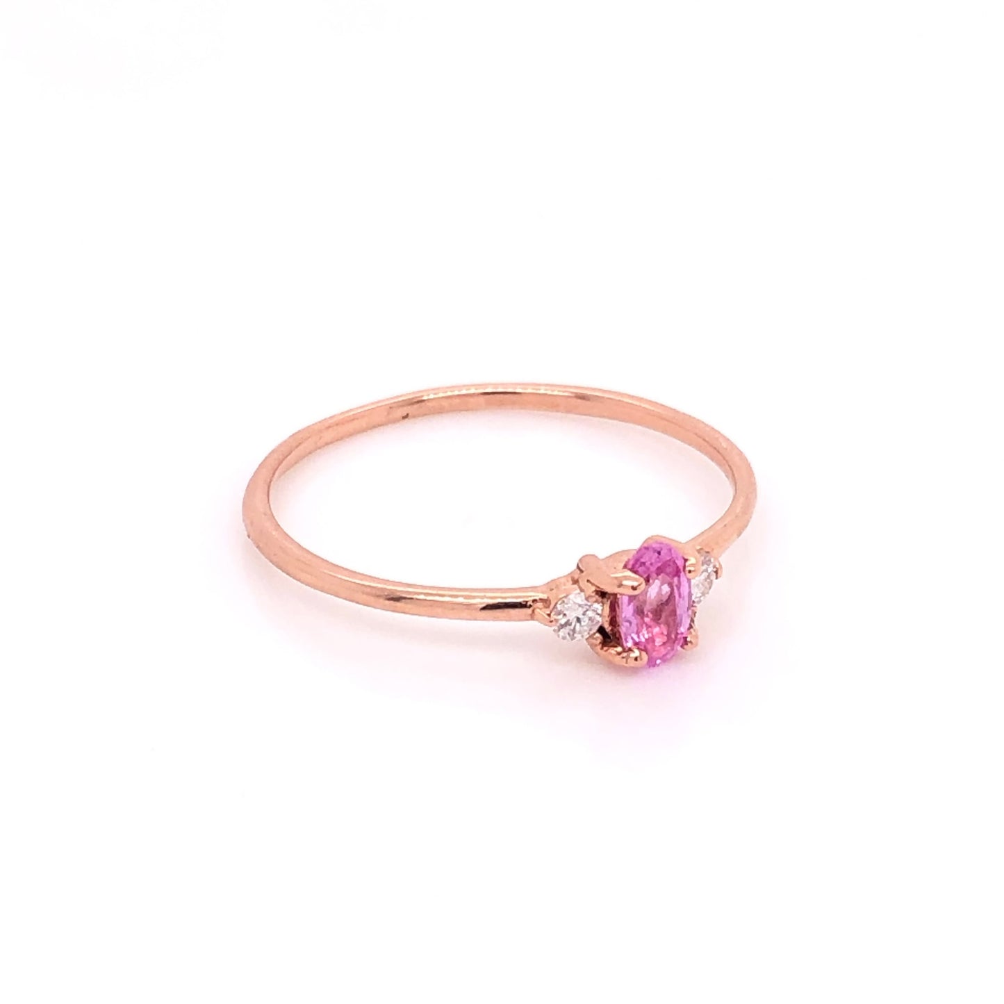 IMMEDIATE DELIVERY / Angie Ring with Pink Sapphire / 14k Rose Gold / Size 5
