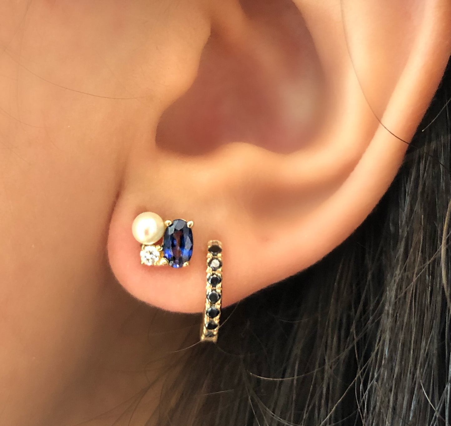 Erika Earrings with Sapphire or Ruby