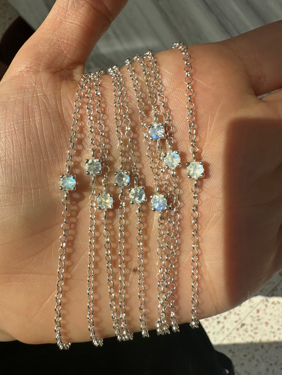 Pulsera de Plata con Moonstone #8M