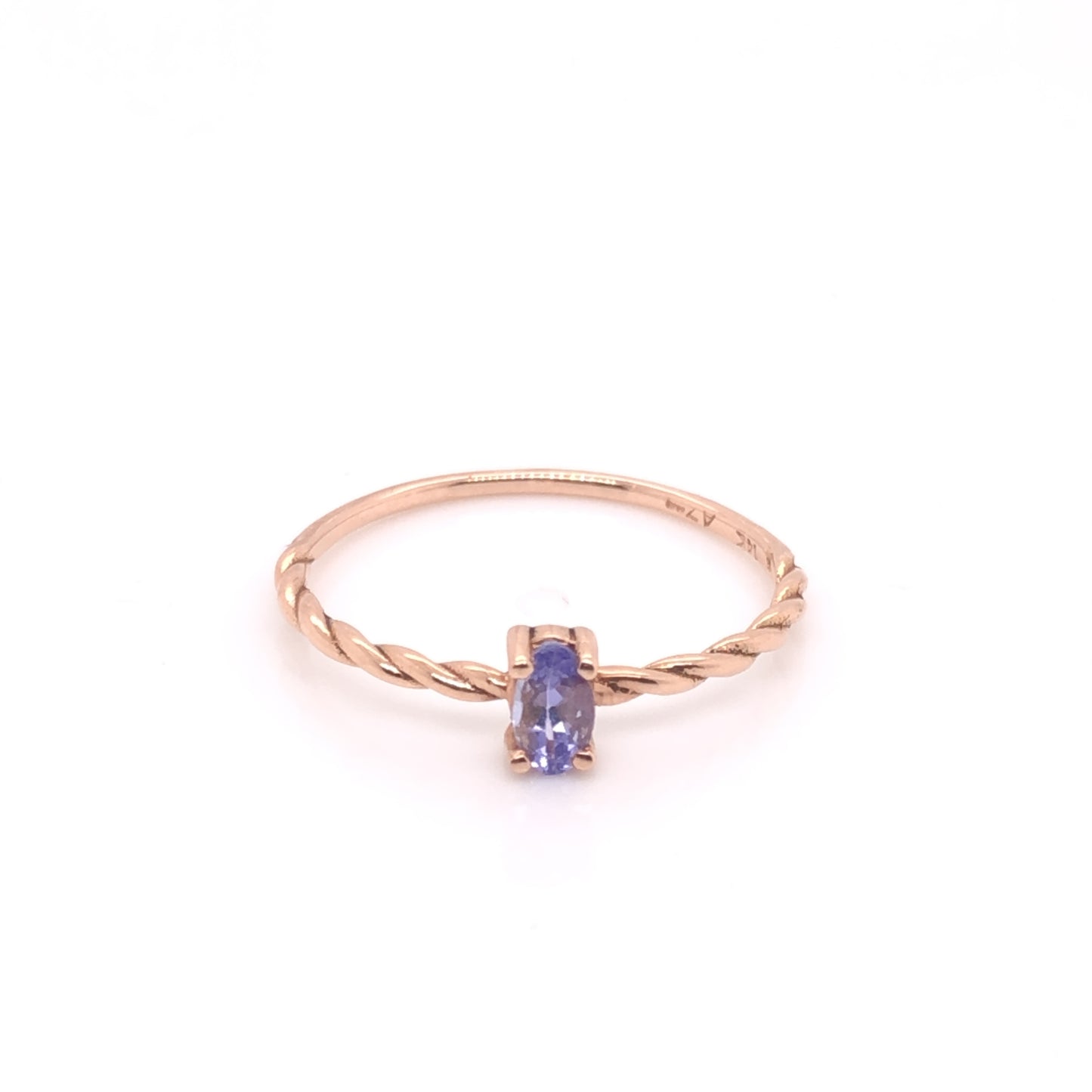 ENTREGA INMEDIATA / Anillo Carolina de Tanzanita / Oro Rosa 14k / Talla 6.5