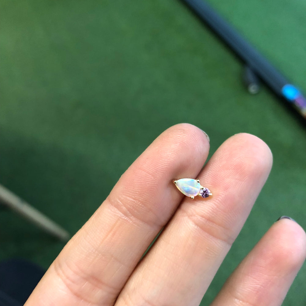 
                      
                        Opal Earrings with Pink Sapphire
                      
                    