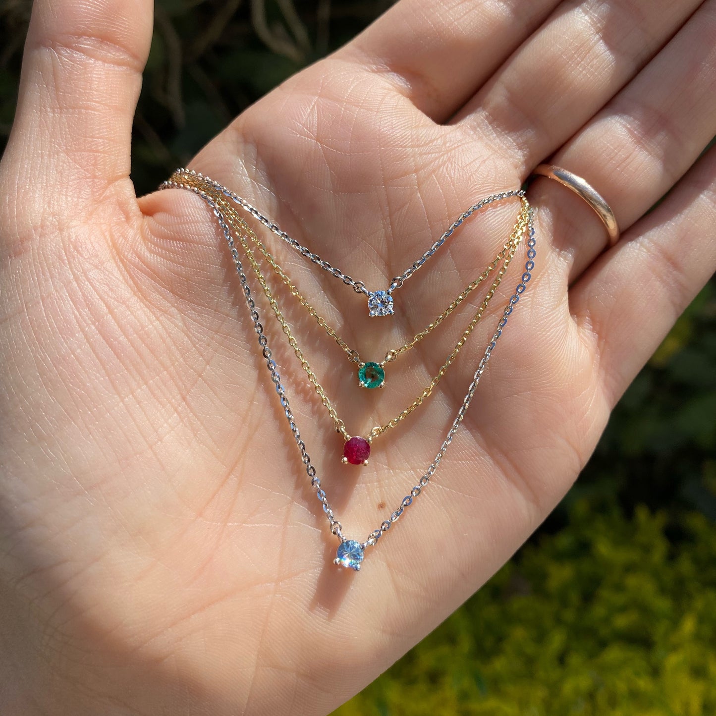 Gemstone Solitaire Necklace