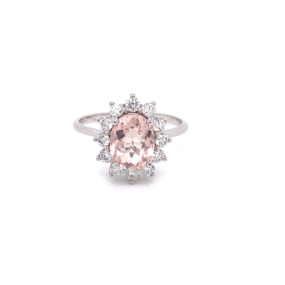 “Kate” Morganite Ring with Diamonds