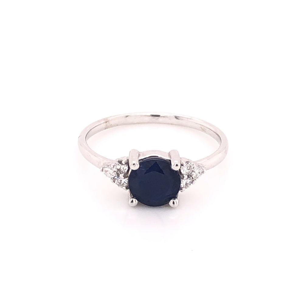 Sapphire Ring with Side Diamonds (single piece)