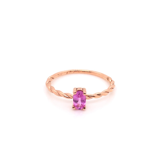 IMMEDIATE DELIVERY / Carolina Pink Sapphire Ring / 14k Rose Gold / Size 4.5