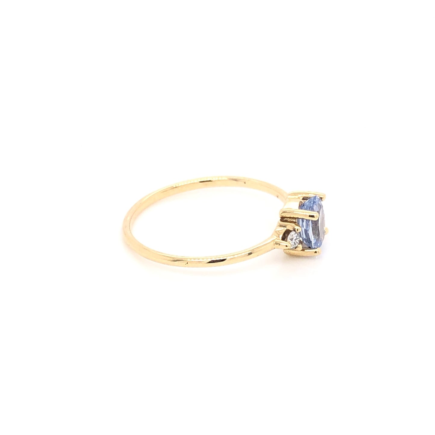 “Baby Blue” Sapphire Ring with Diamonds