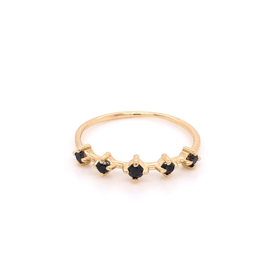 IMMEDIATE DELIVERY / Marlena Black Diamond Ring / 14k Yellow Gold / Size 6.5