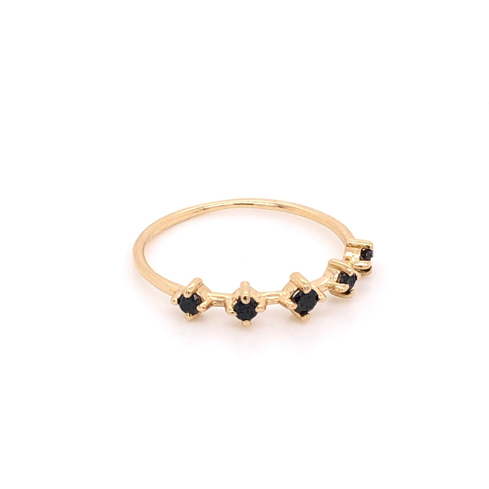 
                      
                        ENTREGA INMEDIATA / Anillo Marlena de Diamantes Negros / Oro Amarillo 14k / Talla 6.5
                      
                    