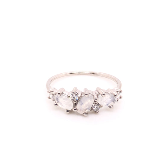 Laura ring (sapphire, moonstone, tanzanite)
