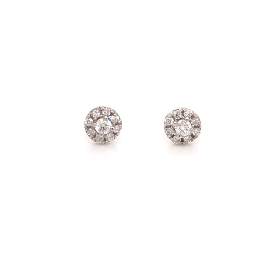 Load image into Gallery viewer, Diamond Earrings with Diamond Halo

