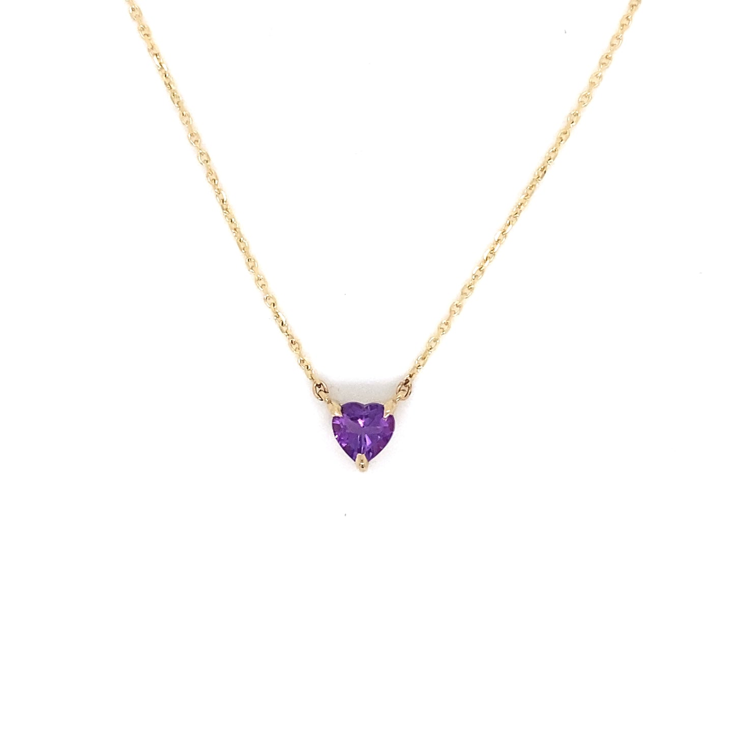 Mini Heart Shaped Amethyst Necklace