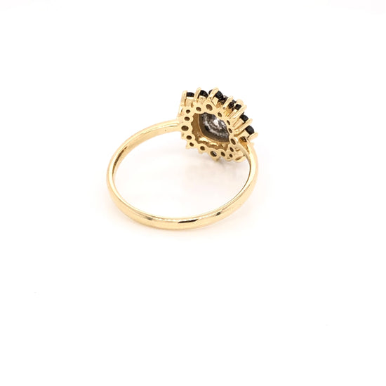 Load image into Gallery viewer, Salt and Pepper Diamond Ring with Black Diamonds
