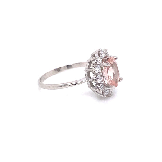 “Kate” Morganite Ring with Diamonds