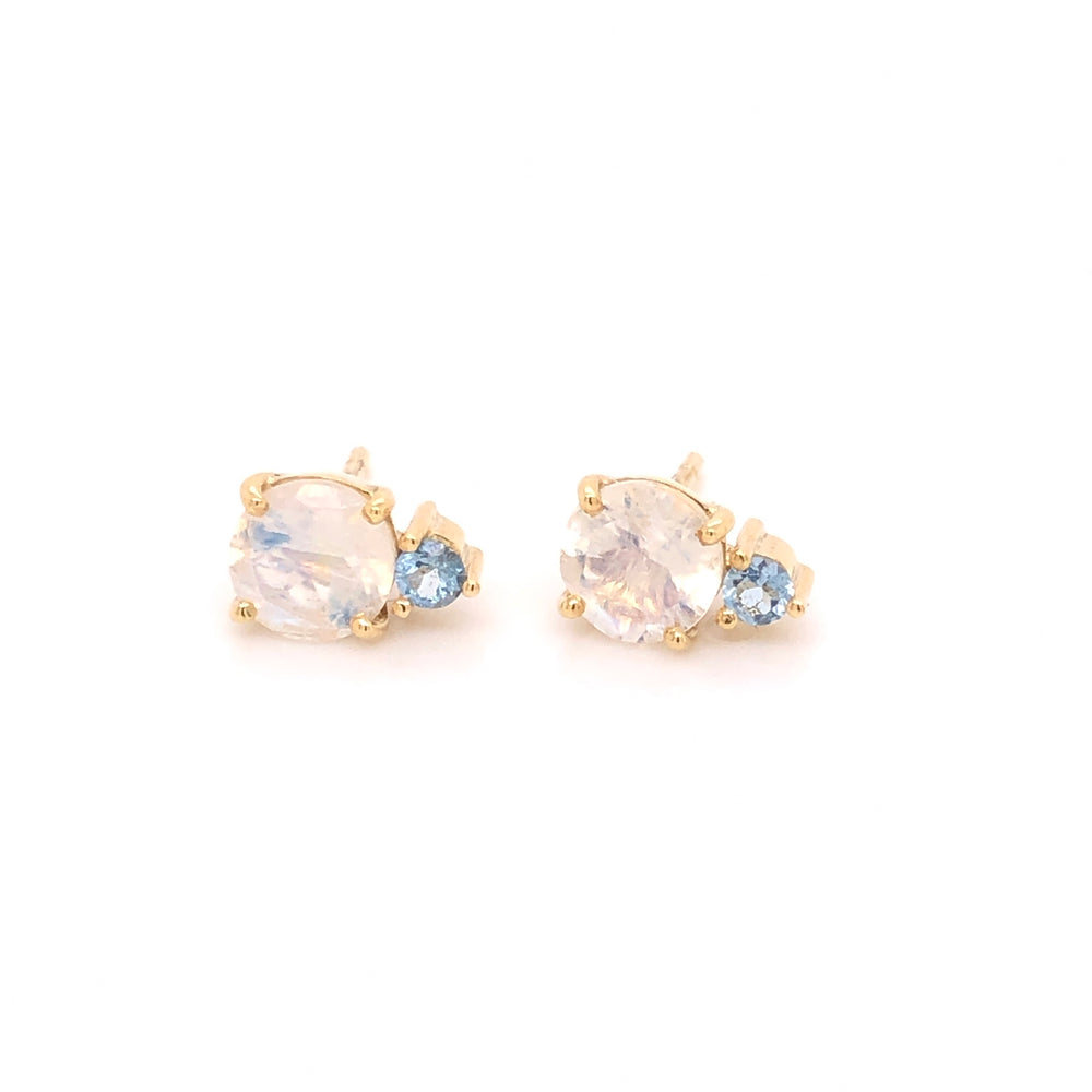 Aretes de Moonstone con Aguamarina