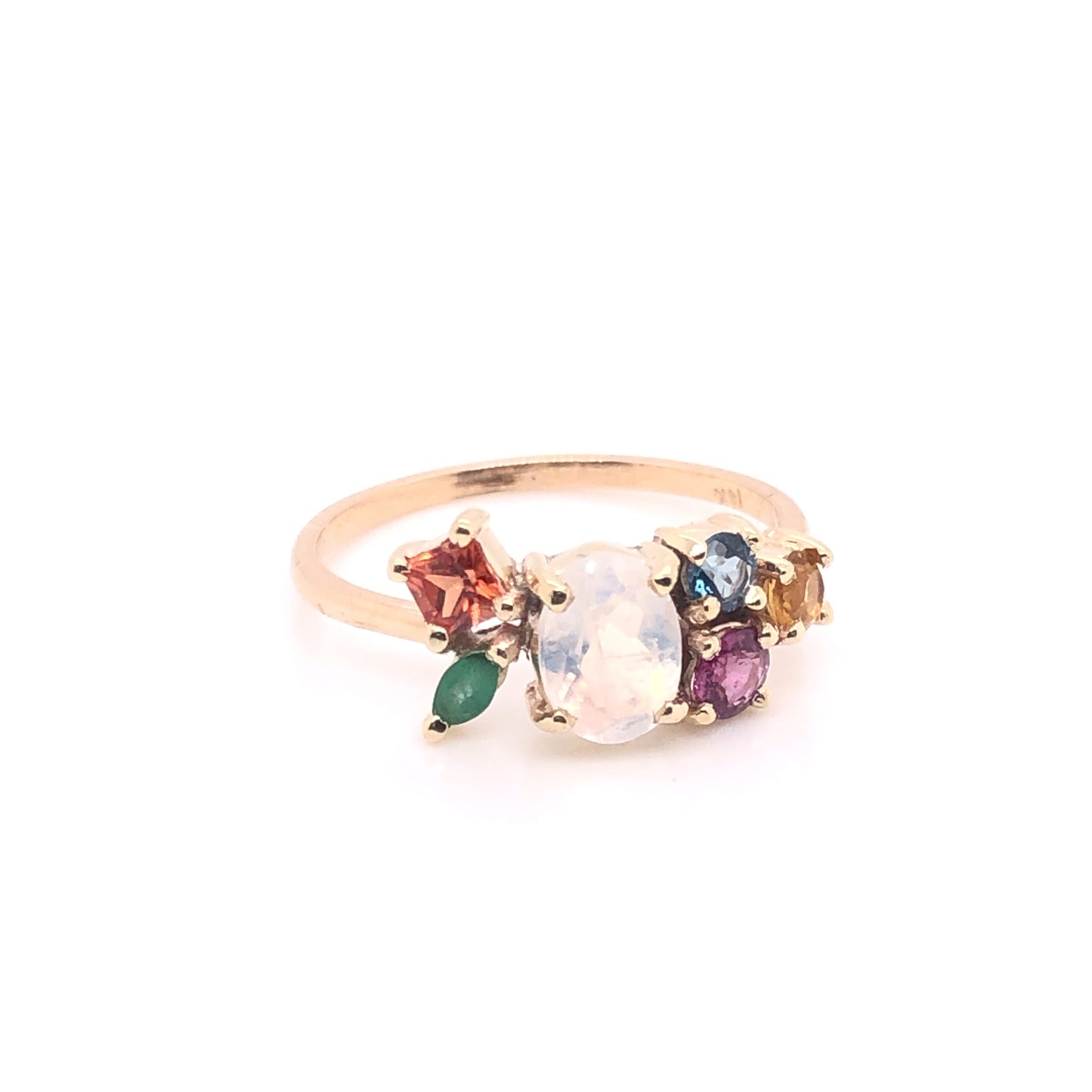 Central Moonstone Cluster Ring (single piece)