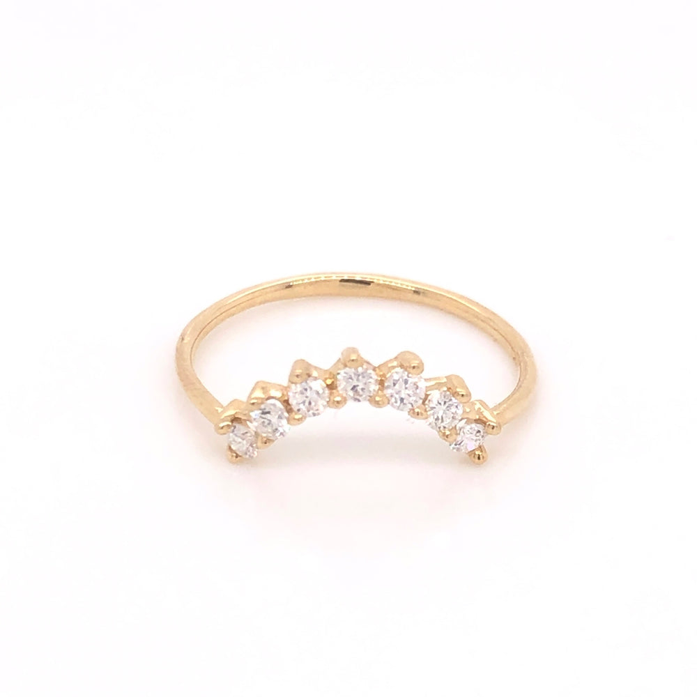 Mijal Crown Ring with White Diamonds