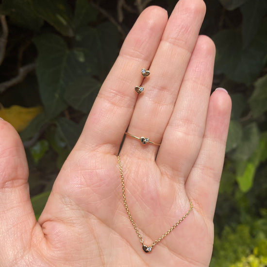 Mini Heart Necklace with Diamond