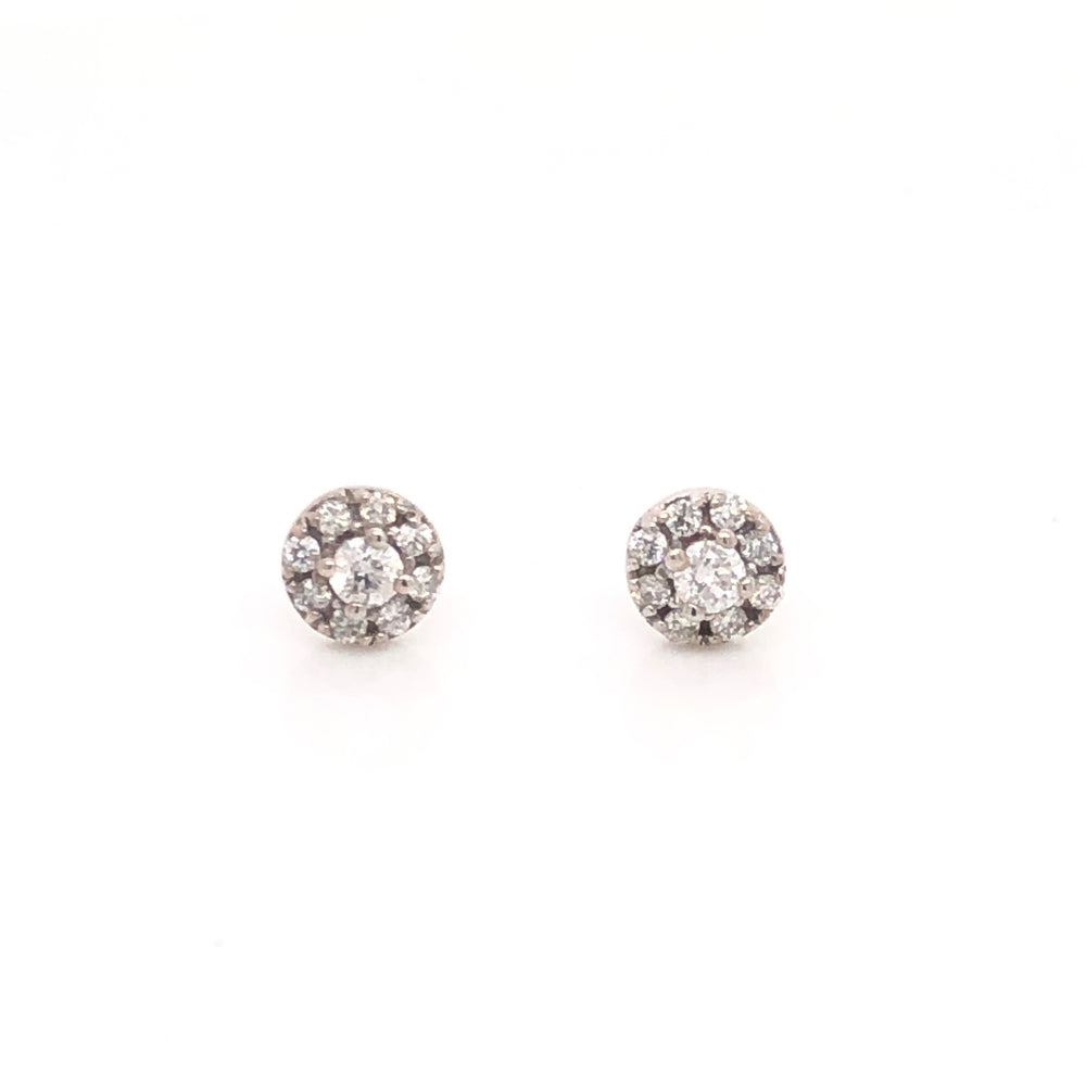 Aretes de Diamantes con Halo de Diamantes