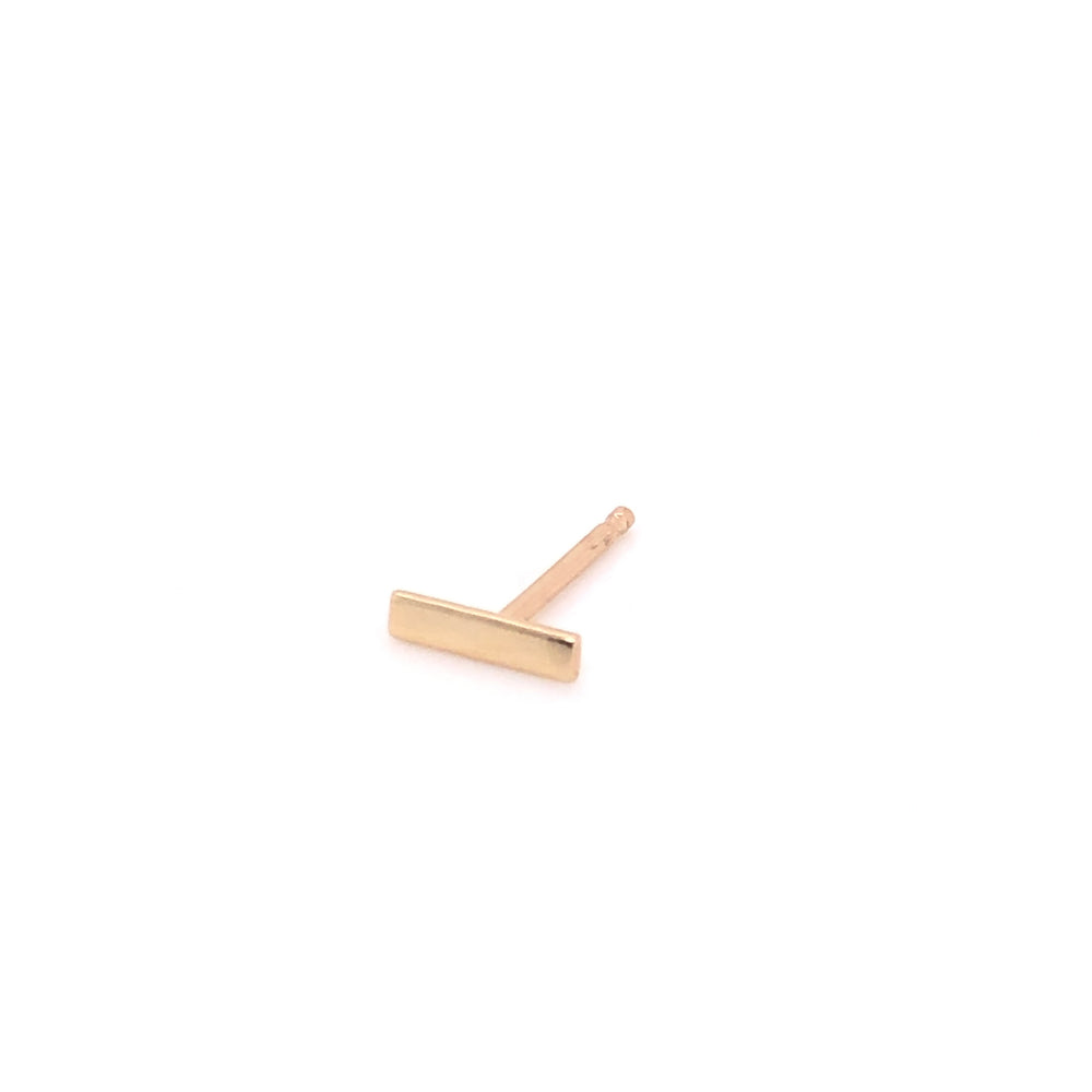 IMMEDIATE DELIVERY / Gold Bar Earring / 14k Yellow Gold / One Piece